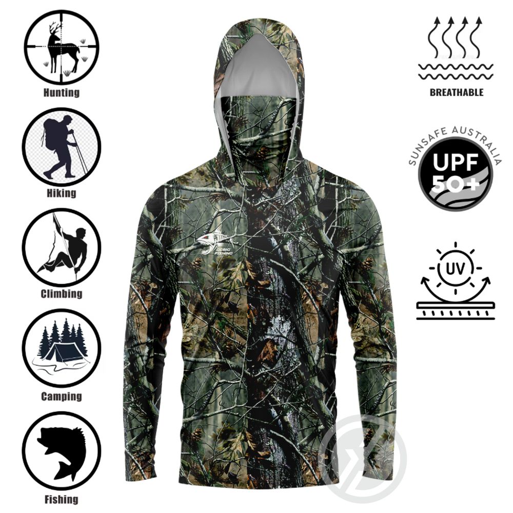 Fishing Shirt Uv Protection - Camisa de Pesca con Capucha UPF50+