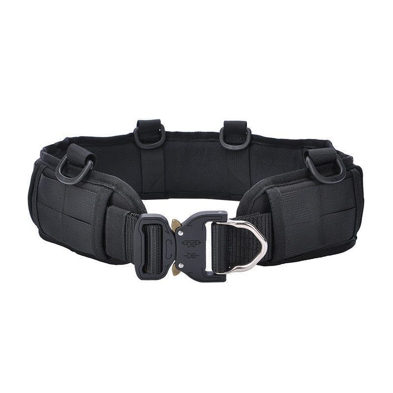 Fishing Belt - Cinturón táctico acolchado de color negro,
