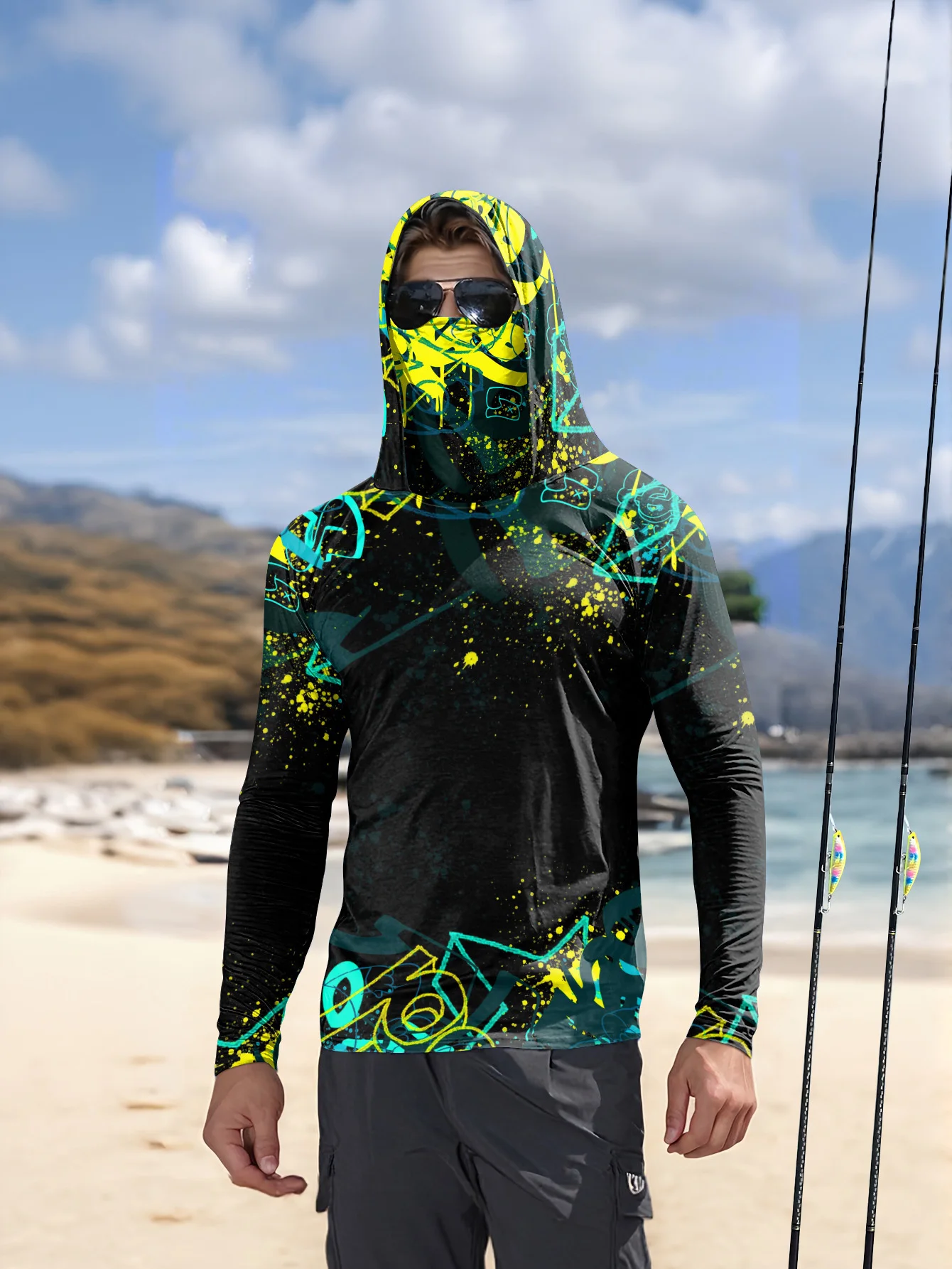 Sudadera con capucha para pesc - Fishing Mask Sun Protection reseña y precio