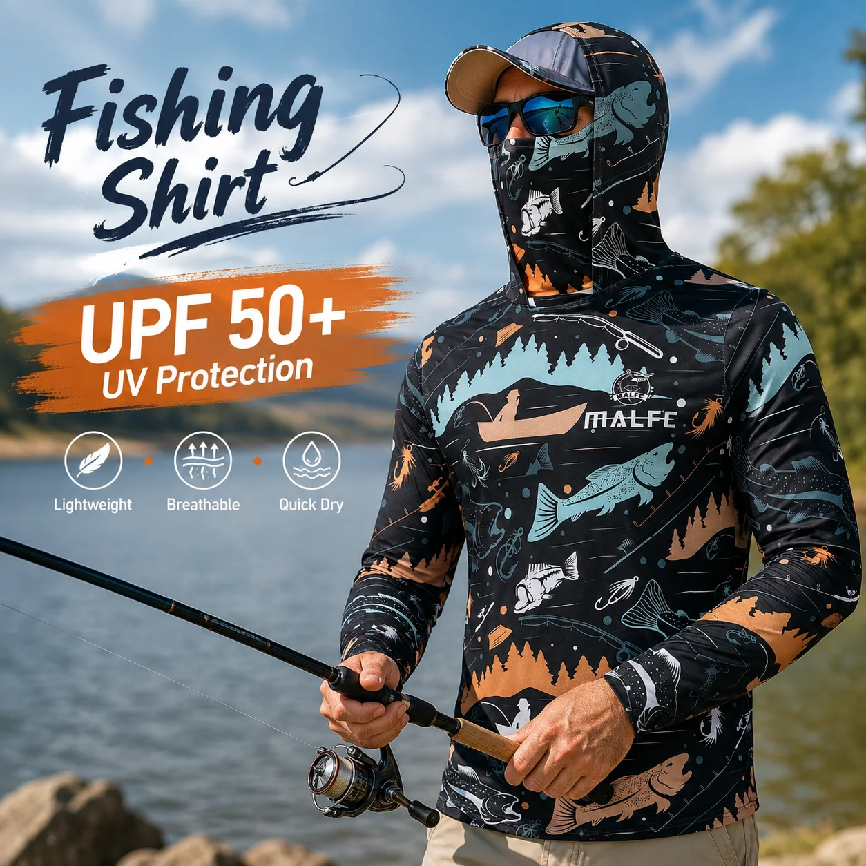 Camisa de pesca de manga larga - Fishing Mask Sun Protection reseña y precio